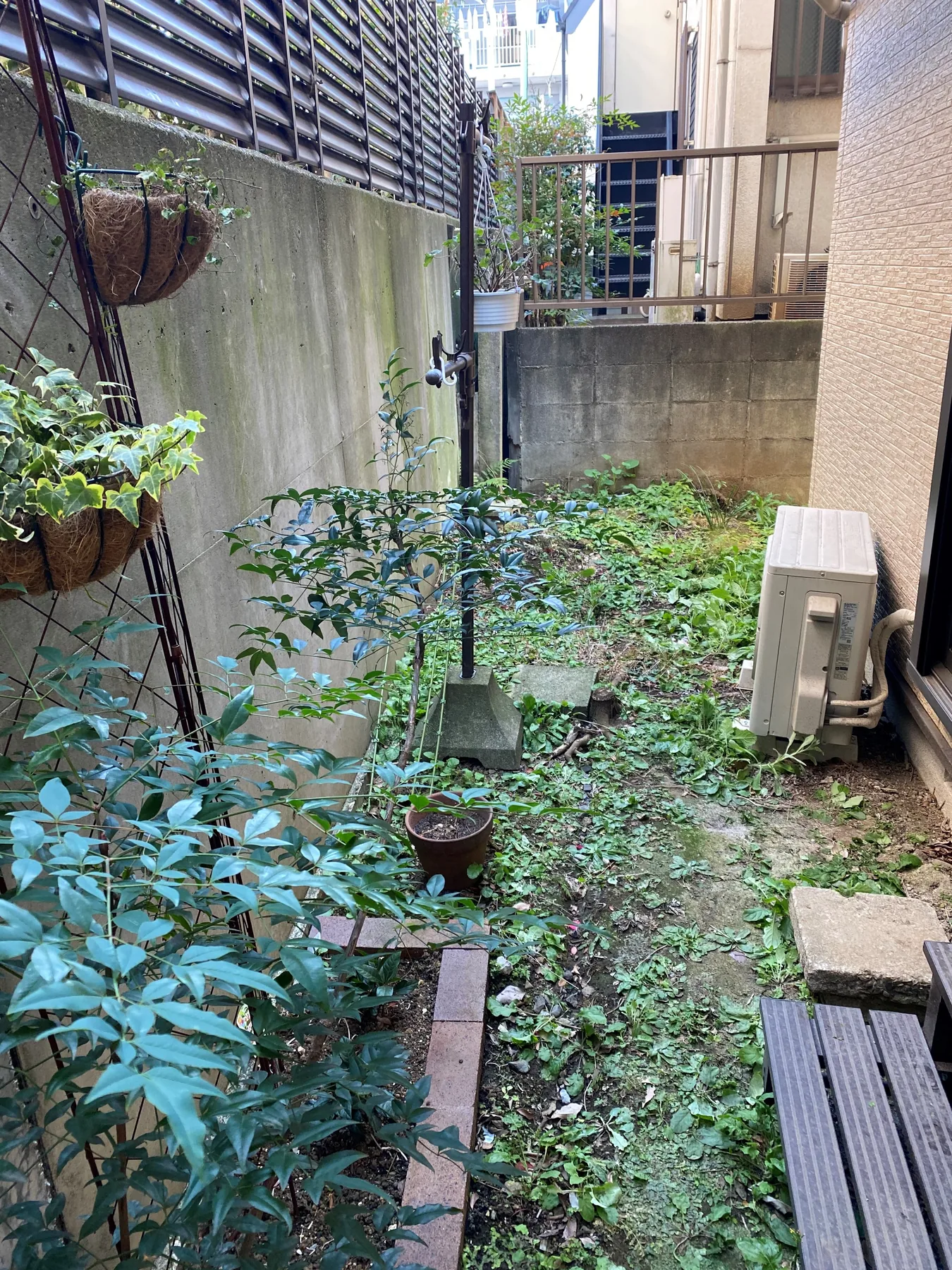 板の重なりと抜け感が分かる斜め方向の眺め